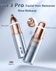 Facial Hair Removal for Women, Facial Eyebrow Trimmer, 2-in-1 Face Shaver, Painless Facial Razor for Lip, Chin, Peach Fuzz