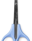 Eyebrow Scissors, Small Scissors for Facial, Nose, Eyebrow, Mustache, and Beard Hair Trimming & Grooming, Safety Edge, Blue Short Cap