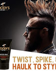 Woody’s Wood Glue Extreme Hold Hair Gel for Men, Long-Lasting Strong Hold, Non-Flaking, High Shine, Styling Gel for All Hair Types 4 oz
