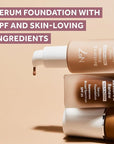 No7 Lift & Luminate Triple Action Serum Foundation - Liquid Makeup with SPF 15 for a Dewy, Glowy Base - Radiant Formula for Mature Skin - Dune (1 Fl Oz)