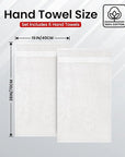 Infinitee Xclusives White Hand Towels for Bathroom - Set of 6 (16x28 inches) 600 GSM, 100% Cotton Ultra Soft, Quick Drying, Hotel Quality Hand Towel Set (Brilliant White, Hand Towels)