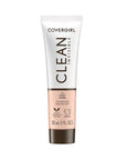 COVERGIRL Clean Invisible Foundation Makeup, Dewy & Glowy Natural Finish, Buildable Coverage, Skin-Like Smooth Look, Vegan, Ivory, 1oz