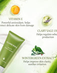Aloderma Oil Controlling Facial Cleanser Made within 12 Hours of Harvest with Organic Aloe Vera - Clear Breakouts - Wintergreen to Help Purify & Deeeply Cleanse Pores - Calming Aloe Facial Wash, 3.5oz