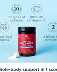 Ancient Nutrition Collagen Peptides Powder, Multi Collagen Protein, Women & Men, Vitamin C, Probiotics, Hydrolyzed Collagen, Supports Skin, Joints, Gut Health, Vanilla, 45 Servings