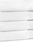 Arkwright Bath Towels Set of 4 - Super Soft 100% Cotton, 600 GSM Quick Dry & Absorbent, Luxury Bathroom Essentials for Hotels, Spa, Hosts, and Vacation Rentals, Dove White