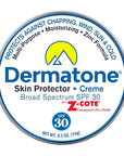 Dermatone Skin Protector w/Zinc | Skin Balm for Face & Lips | Barrier Cream for Sun, Wind & Cold | SPF 30 Zinc Sunscreen | Moisturize, Heal & Repair Dry Skin, 0.5 oz