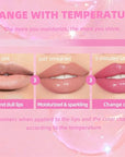 2PCS Cosmetics Color Changing Lip Oil V2, Magic Color Changing Lip Oil Cosmetics, Plumping Lip Oil Moisturizing Lip Gloss, Long Lasting Lip Glow Oil Non-sticky Warm Change Glitter Lip Tint (Pack of 2)