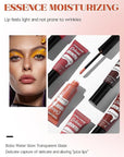 4 Colors Hydrating Glossy Liquid Lipstick Set, Moisturizing Shiny Tinted Lip Gloss, Nourishing Long Lasting Lip Stain Lip Blam for Girls And Women Makeup