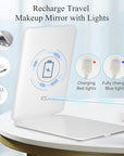 FUNTOUCH Rechargeable Travel Makeup Mirror with 72 Led Lights, Portable Lighted Beauty Mirror, 3 Color Lighting, Dimmable Touch Screen, Tabletop LED Folding Cosmetic Vanity Mirror