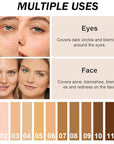 Kaely Cream Pot Concealer Full Coverage Makeup Set, Under Eye Brightener Color Correcting Concealer for Dark Circles, Waterproof Foundation Palette with Brush, Eye Ring Corrector de ojeras, 05