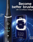 Oral-B iO Series 8 Electric Toothbrush with 2 Replacement Brush Heads and Travel Case, Rechargeable Toothbrush, Black Onyx