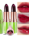 evpct 2Pcs Black Red Cherry Magic Mood Color Changing Lipstick Long Lasting 24 Hours Original for Women, PH Color Change Changing Jelly Lipstick Tinted Lip Balm Stain Gloss Makeup Set, labial magico
