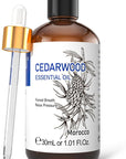 HIQILI 1 Fl Oz Cedarwood Essential Oil, Pure Natural Cedarwood Oil for Hair, Diffuser, Aromatherapy - 30ML