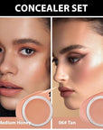 Kaely 2Pcs Pot Concealer Full Coverage Set,under Eye Correcting Concealer,05+06