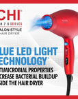 CHI 1875 Series Hair Dryer, Blow Dryer For Ultra-Fast Hair Drying, Reduces Frizz & Increases Shine, Nozzle & Diffuser Attachments