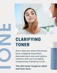 Clearogen Clarifying Toner for Acne and Blemishes, Face Toner, Facial Toner, Skin Toner, Acne Toner, Toner Oily Skin, Salicylic Acid Toner, Astringent for Face, Toners, 4 Fl Oz