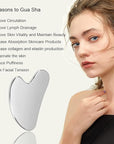 Ditind Gua Sha, Gua Sha Facial Tools, Stainless Steel Guasha Tool for Facial and Body SPA, Guasha Massage for Toxins Prevents Wrinkles and Body SPA Acupuncture Therapy