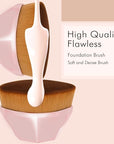 Daubigny Foundation Makeup Brush Flat Top Kabuki Hexagon Face Blush Liquid Powder Foundation Brush for Blending Liquid, Cream or Flawless Powder Cosmetics with Bonus Protective Case (Light Pink)