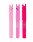 TONYMOLY Petit Bunny Lip Gloss for Women, Long Lasting Lip Crayon, Korean Lips Gloss, Vitamin E Enriched, Soften & Moisturize Lips, 3 pk