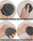 SUNLAND Reusable Makeup Remover Pads for Face,Eye,Lips 16 Pack Microfiber Face Cleansing Gloves Washable with Laundry Bag and Travel Bag Rounds Toner Pads (Round 3.15inchx16, Dark Grey)