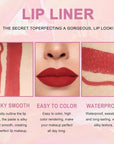 2-in-1 Ruby Red Matte Lip Liner and Lipstick Combo, Red Lipsticks for Women 24 hour Long Lasting Waterproof Smudge Proof, Easy to apply, Everyday Lips Makeup 01