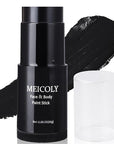 MEICOLY Black Face Body Paint Stick(1.06 Oz),Waterproof Black Face Paint for Cat Halloween SFX Skull Joker Zombie Vampire Skeleton Goth Spider Cosplay Makeup,Black Stick Clown Makeup