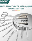 DEOU Kit Grooming Nail Clippers Set 11 in 1 Stainless Steel Professional Manicure Kit Nail Clippers Set for Women, 11pcs Luxurious Personal Care Manicure Nail Gift Set for Travel or Home