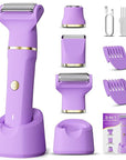 Bikini Trimmer 3 in 1 Electric Razor for Women - IPX7 Waterproof Wet & Dry Body Shaver, Pubic & Facial Hair Remover with Ceramic Blade, USB Rechargeable Dock & Gift Ready