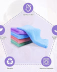 Makeup Remover Cloths 28 Pack - Super Soft Premium Coral Velvet Facial Cleansing Towels 7x7 Inch, Highly Absorbent Microfiber Reusable Washcloths for Face, Eye, Lips