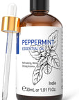 HIQILI 1 Fl Oz Peppermint Oil, for Homemade Spray, Diffuser, 100% Pure Natural 30ML