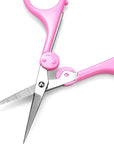 Eyebrow Scissors, Small Scissors for Facial, Nose, Eyebrow, Mustache, and Beard Hair Trimming & Grooming, Straight Edge, Pink Long Cap