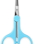 Eyebrow Scissors, Small Scissors for Facial, Nose, Eyebrow, Mustache, and Beard Hair Trimming & Grooming, Safety Edge, Blue Long Cap