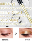 Liquid Glitter Eyeshadow Shining Eye Shadow Makeup Shimmer Long Lasting Quick-Drying (Gold)