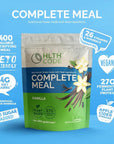 HLTH Code Complete Meal Replacement Shake - Healthiest Meal Replacement = Healthiest You | Keto Friendly | High Protein | Low Carb | Collagen | Gluten Free | Plant Based Vanilla (15 servings)