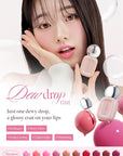 Dew Drop Tint #201 Fairy 4.5g, Hydrating, Glossy, Lightweight Lip Stain with High-shine, Long Lasting Color with Moisturizing Lip Drop, Dewy Finish, Korean Beauty Makeup