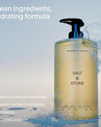 Salt & Stone Body Wash with Antioxidants for Deep Moisture | For Women & Men, Sulfate, Paraben, & Dye Free, Leaving Skin Soft and Hydrated | Bergamot & Hinoki 32 fl oz