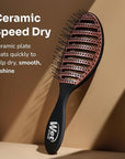 Wet Brush Ceramic Speed Dry Hair Brush, Black - Vented Design & Soft HeatFlex Bristles Are Blow Dry Safe - Ergonomic Handle Manages Tangles - Pain-Free Hair Accessories