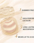 Low Saturation Delicate Long-Lasting Eyeshadow Palette, Monochrome Glitter Pressed Cream Single Vegan (10 Glittle Gold)