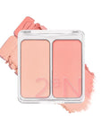 2aN Dual Color Face Blusher, Buildable & Blendable Cheek Color, Natural & Vibrant Finish, Powder Blush, Korean Beauty (03 Coco Coral)