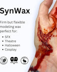 Mehron Makeup SynWax | Firm Modeling Wax for Special FX | Scar Wax SFX Makeup For Fake Scars, Fake Wounds, & Halloween Effects 1.5 oz (42 g)