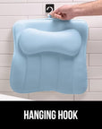 GORILLA GRIP Mesh Bath Pillow for Tub, 6 Powerful Suction Cups, Oversized Headrest with Breathable FlexComfort Technology for Neck, Head, Back Support, Luxury Machine Washable Bathtub Must Haves, Blue