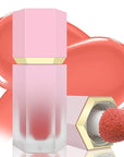 Liquid Blush for Cheeks, Soft Cream Blush with Cushion Applicator, Dewy Finish Matte Velvet Texture, High-Pigmented Blendable, Long-Wearing Rubor Makeup | #04 EBULLIENT-Cool Pink