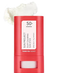 THANKYOU FARMER Sun Project Silky Calming Sun Stick SPF50+ PA++++, Water-Resistant, Matte Finish, Calamine and Centella Asiatica, Korean Sunscreen Stick Face, Travel Size, Korean Sunscreen for Face