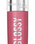 Rimmel Stay Glossy Lip Gloss - Non-Sticky and Lightweight Formula for Lip Color and Shine - 160 Stay My Rose, .18oz