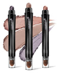 3Pcs Eyeshadow Stick Set, Matte And Shimmer Creamy Eyeshadow Pencil,Eye Brightener Stick,Nude Caramel Grayish Purple Shadow Sticks Set, Waterproof Long Lasting Smoky Highlighter Eye Makeup
