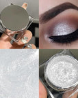 Single Cream Glitter Eyeshadow, Shimmer Eyeshadow Palette, Korean Eye Glitter Makeup, Ultra-Blendable, Sparkle Silver Eye Shadow, Single Shade Metallic Pigmented (Sparkle white)