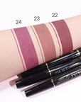 2-in-1Light Plum Rose Lip Liner & Lipstick Set Kit for Women, Matte Lips Kit with Lip Liner Lip Stains Long Lasting Waterproof 24 Hour Lipstick and Lip Liners Combo Lipliners Pencil Set 24