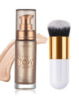 Body Shimmer Oil, Waterproof Long Lasting Moisturizing Bronze Gold #01) 1oz