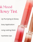 Peripera Ink Mood Glowy Tint | Lip-Plumping, Naturally Moisturizing, Lightweight, Glow-Boosting, Long-Lasting, Comfortable, Non-Sticky, No White Film (018 NUDE AREA (HONEY K-OOKIE))