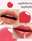 NOONI Korean Hydrating Lip Oil Set - Applecherry & Appleplum | Long-Lasting, Moisturizing, Plumping, Revitalizing for Dry Lips, Waterproof, No Peel Off, 0.12 FL Oz x 2ea